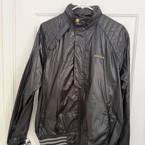 Vintage Adidas Originals Satin Bomber Jacket Black - Size M